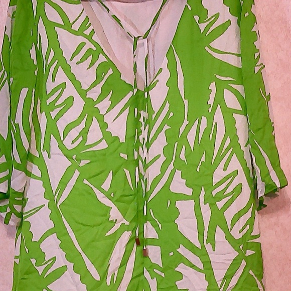 NWOT Lilly Pulitzer Anniversary Bamboo Pattern 3/4 Sleeve Low Cut Back Lined SzM - Picture 5 of 8